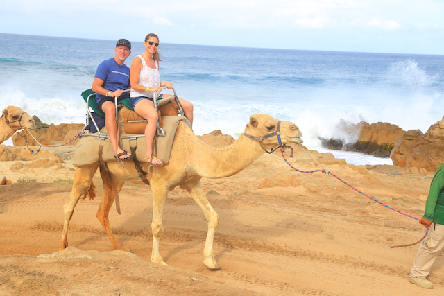 Bricole Reincke rides a camel
